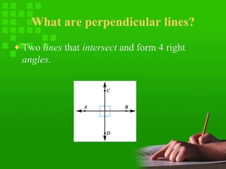 Geometry Vocabulary: Lines and Angles | PPT