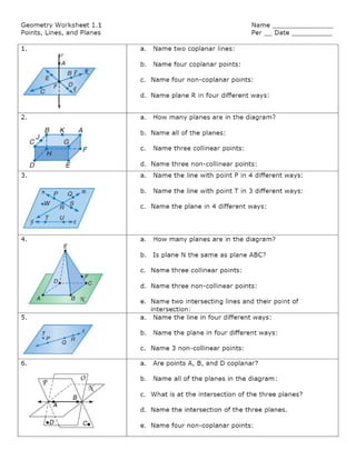 Geometry Worksheet 1.1 Name Points, Lines, and Planes Per __.pdf Geometry Worksheet 1.1 Name Points, Lines, and Planes Per __.pdf