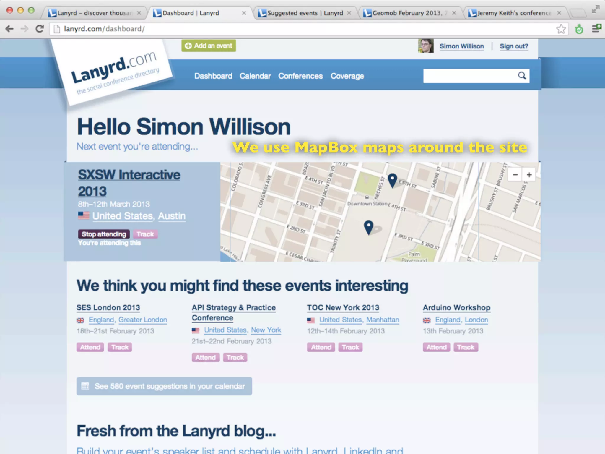 We use MapBox maps around the site