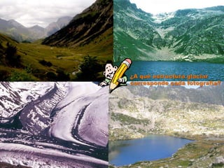 ¿A qué estructura glaciar
corresponde cada fotografía?
 