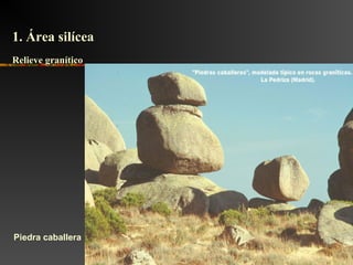 Relieve graníticoRelieve granítico
1. Área silícea1. Área silícea
Piedra caballera
 