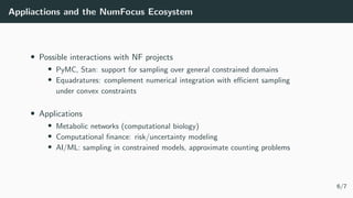 GeomScale's lightning talk at NumFOCUS projects summit 2025 | PDF