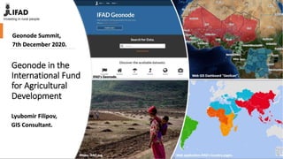 2 IFAD at a glance
International Fund for Agricultural Development
(IFAD)
● UN international financial institution
● Provi...