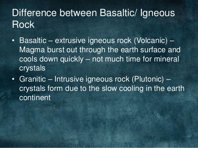 What are the differences between basaltic and granitic magma?