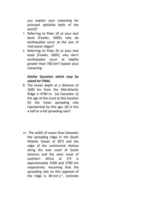 Geop503+Chapter+9+Exam+Questions1[1] | DOC | Geography | Science