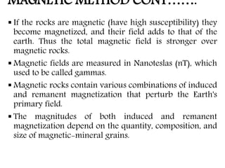 Magnetic Method Example Geophysical methods brief summary | PPTX