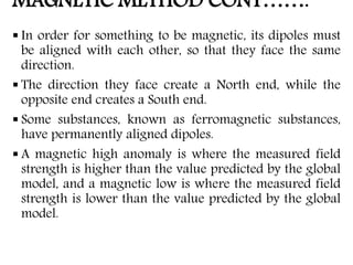 Magnetic Method Example Geophysical methods brief summary | PPTX