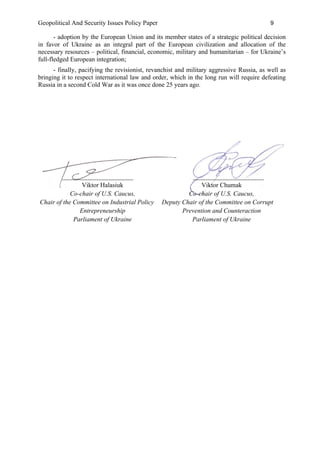 Geopolitical and Security Issues Policy Paper | PDF