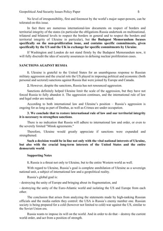 Geopolitical and Security Issues Policy Paper | PDF