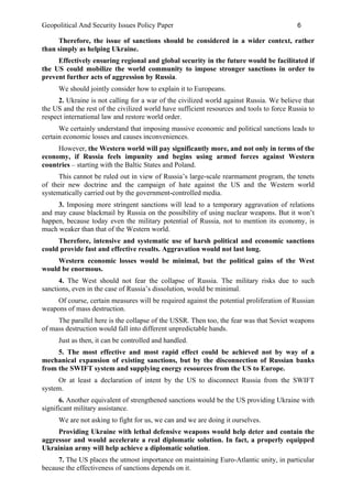 Geopolitical and Security Issues Policy Paper | PDF