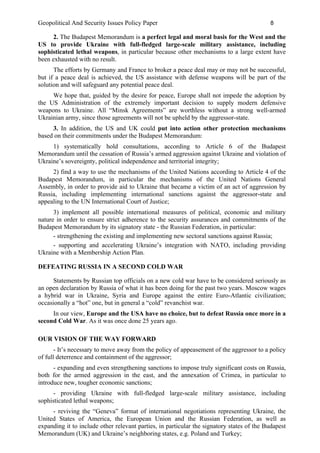 Geopolitical and Security Issues Policy Paper | PDF