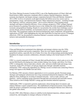 Geopolitical Importance of Pakistan in the Context of CPEC Assignmnet .docx