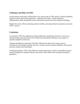 Geopolitical Importance of Pakistan in the Context of CPEC Assignmnet .docx