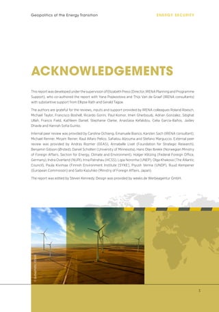IRENA Geopolitics of the energy transition: Energy security | PDF