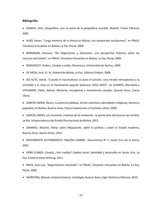 Geopolítica boliviana. la tensión 'cambas vs. collas' | PDF
