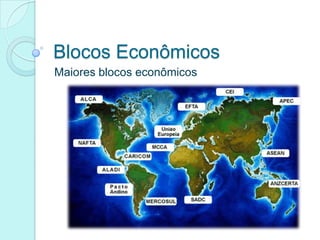 Blocos Econômicos
Maiores blocos econômicos
 