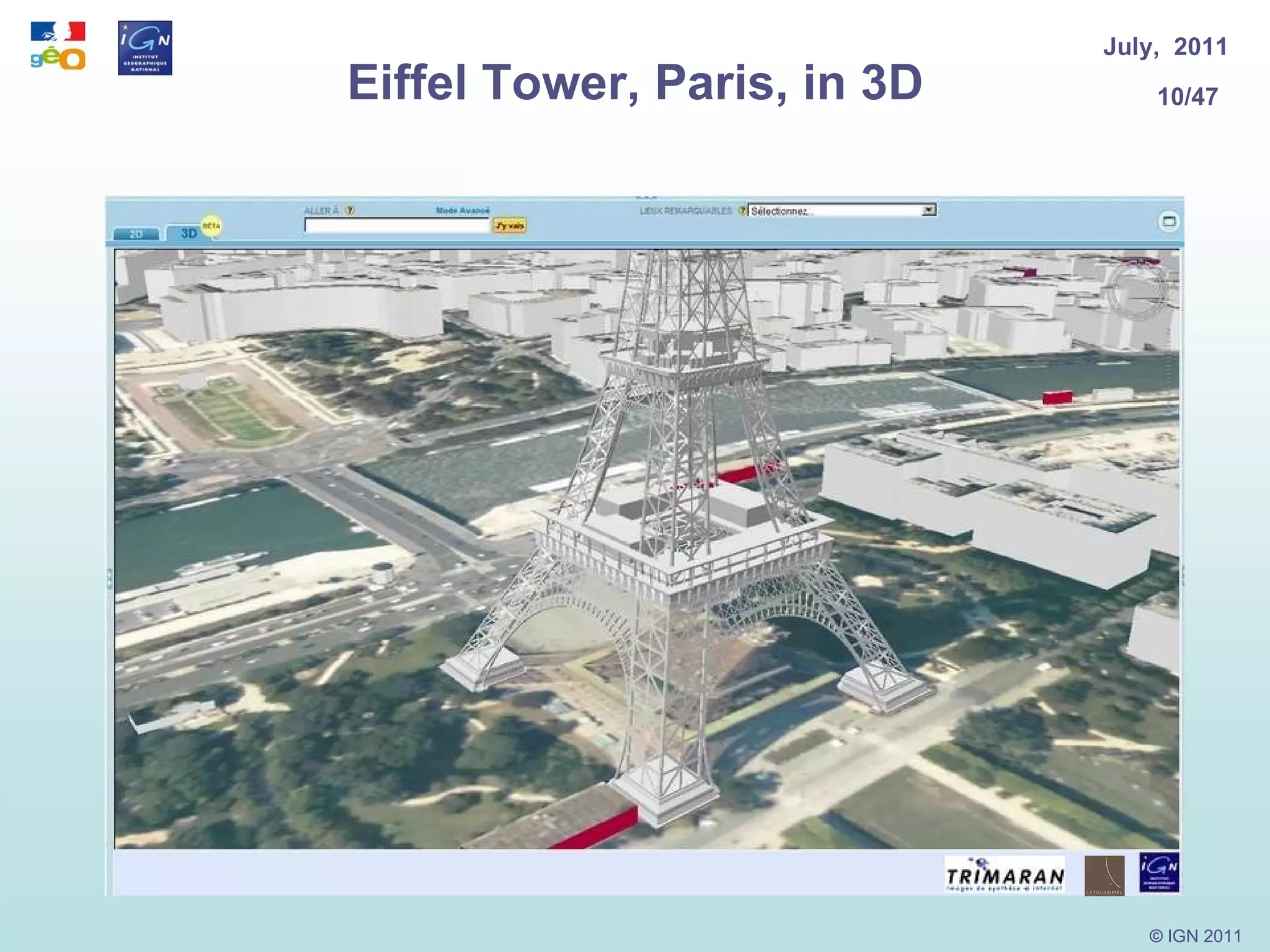 Eiffel Tower, Paris, in 3D 