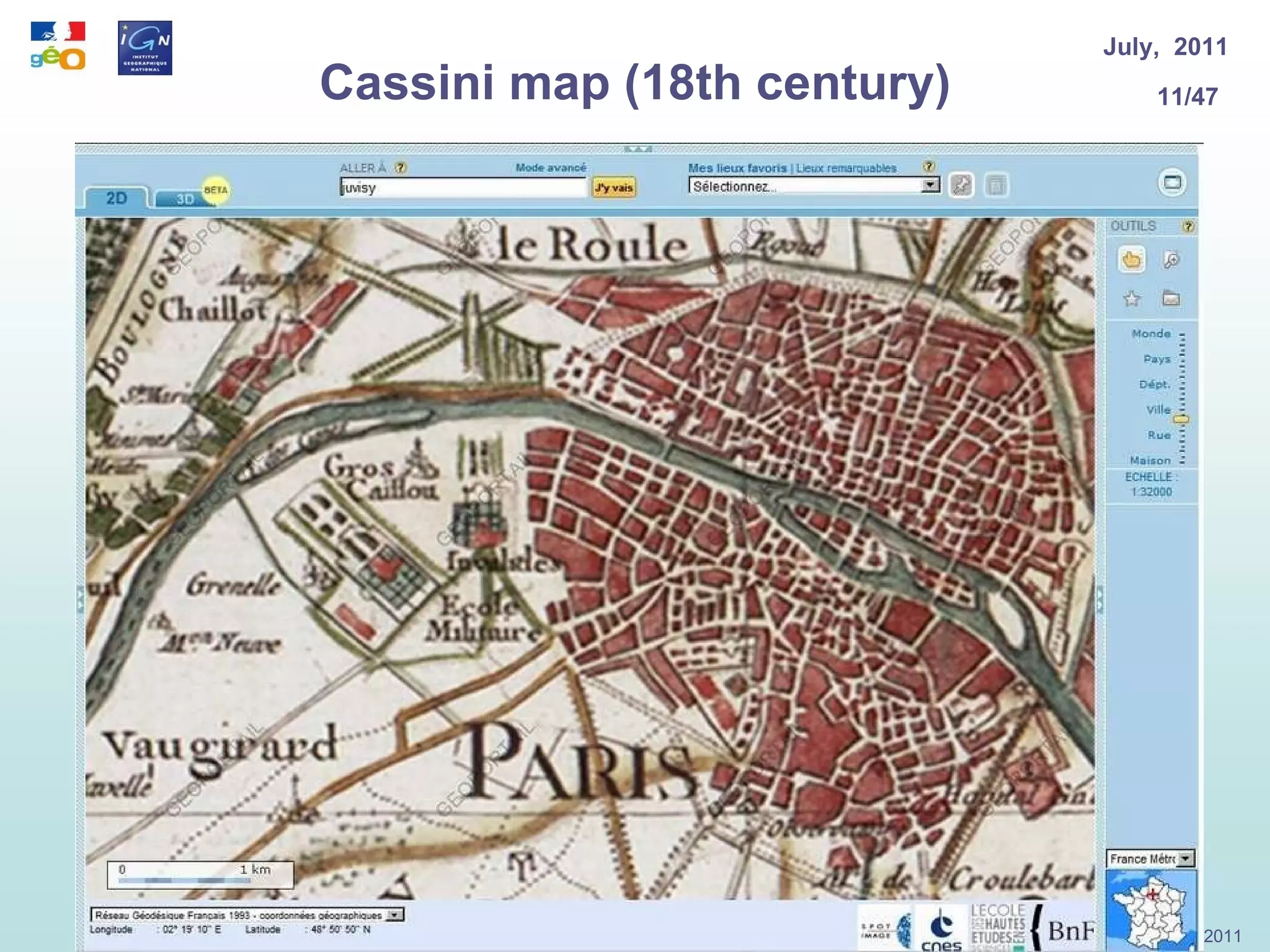 Cassini map (18th century) 