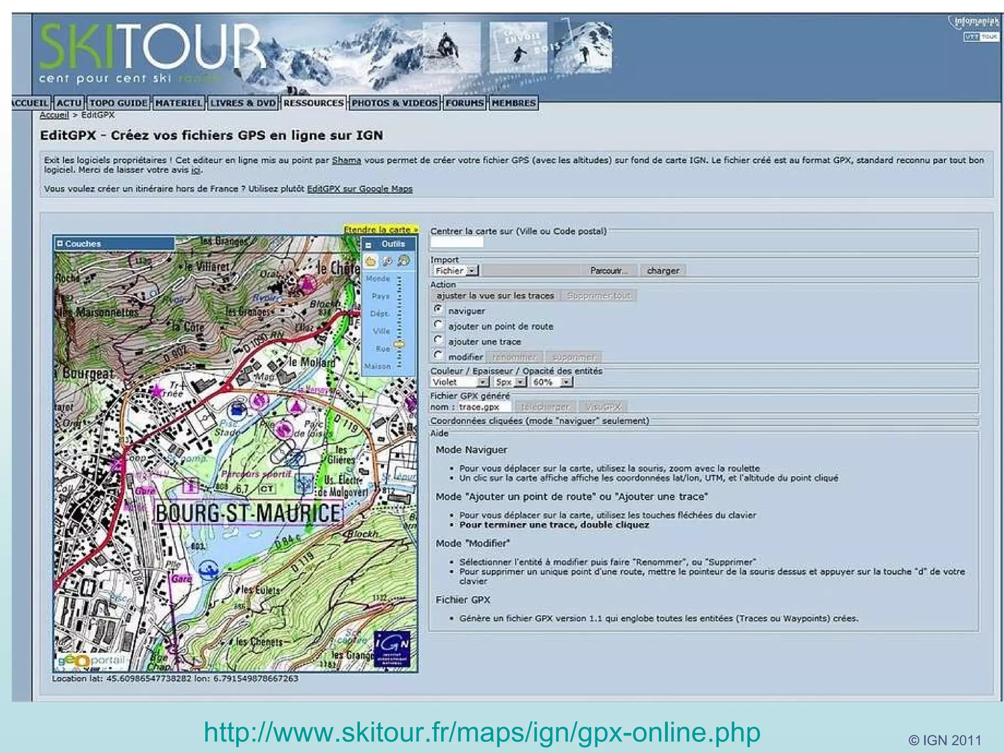 http://www.skitour.fr/maps/ign/gpx-online.php   
