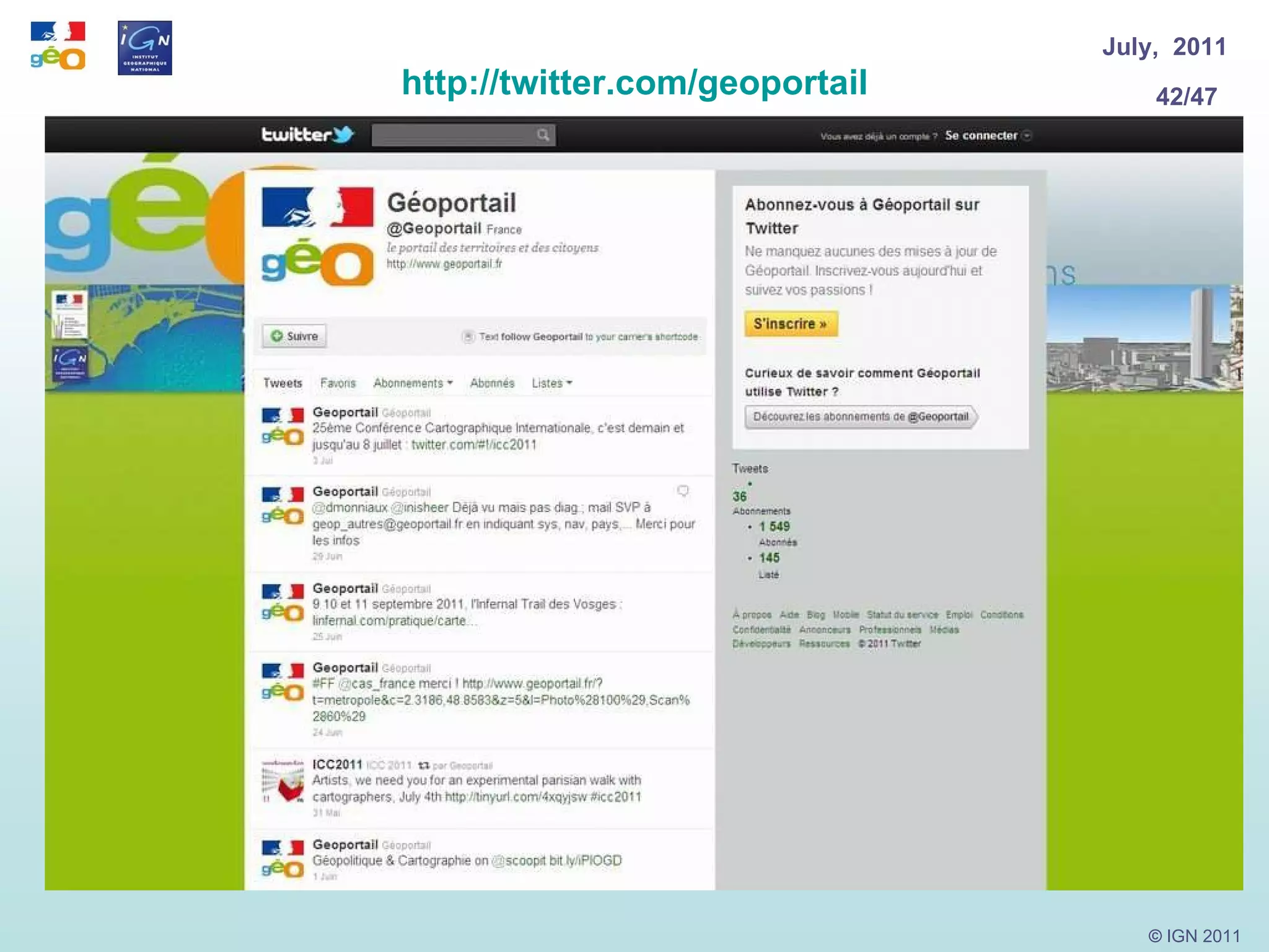 http:// twitter.com / geoportail 
