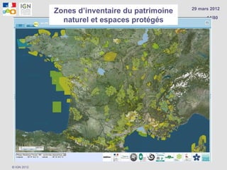 29 mars 2012
             Zones d’inventaire du patrimoine
                                                      14/80
               naturel et espaces protégés




© IGN 2012
 