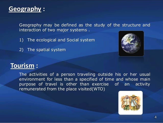 definition geography and tourism