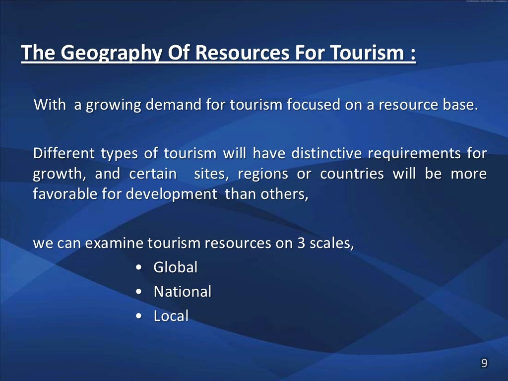 definition tourism geography