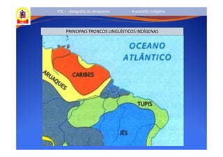 PSC I - Geografia do Amazonas    A questão Indígena



    PRINCIPAIS TRONCOS LINGUÍSTICOS INDÍGENAS
 