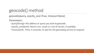 Geopy module in python | PPT