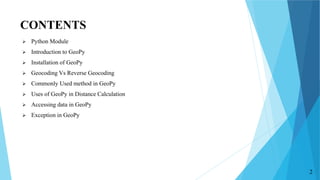 Geopy Module in Python | PPT