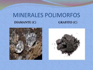 MINERALES POLIMORFOS
DIAMANTE (C) GRAFITO (C)
 