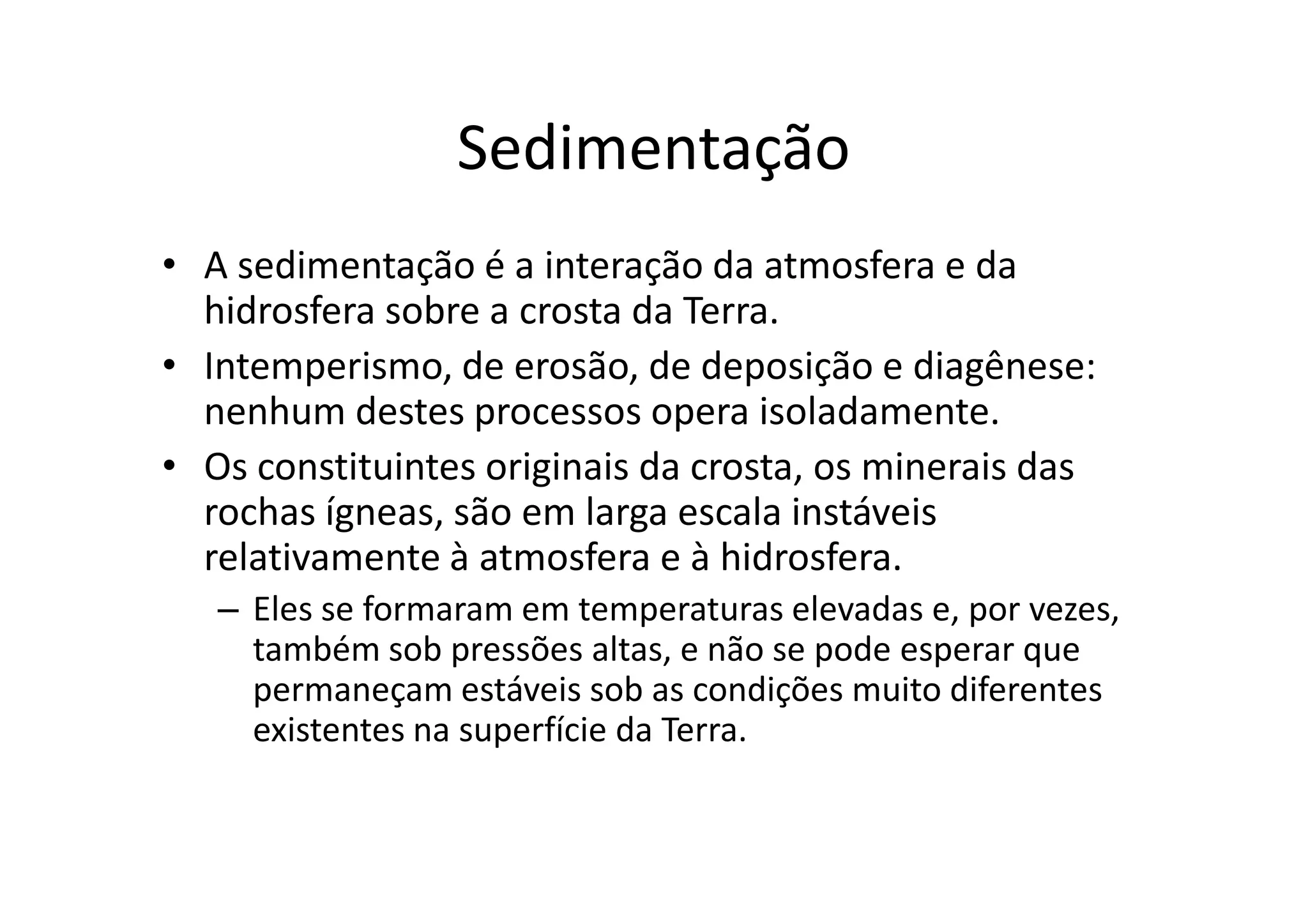 Geoquímica sedimentação e intemperismo | PPT