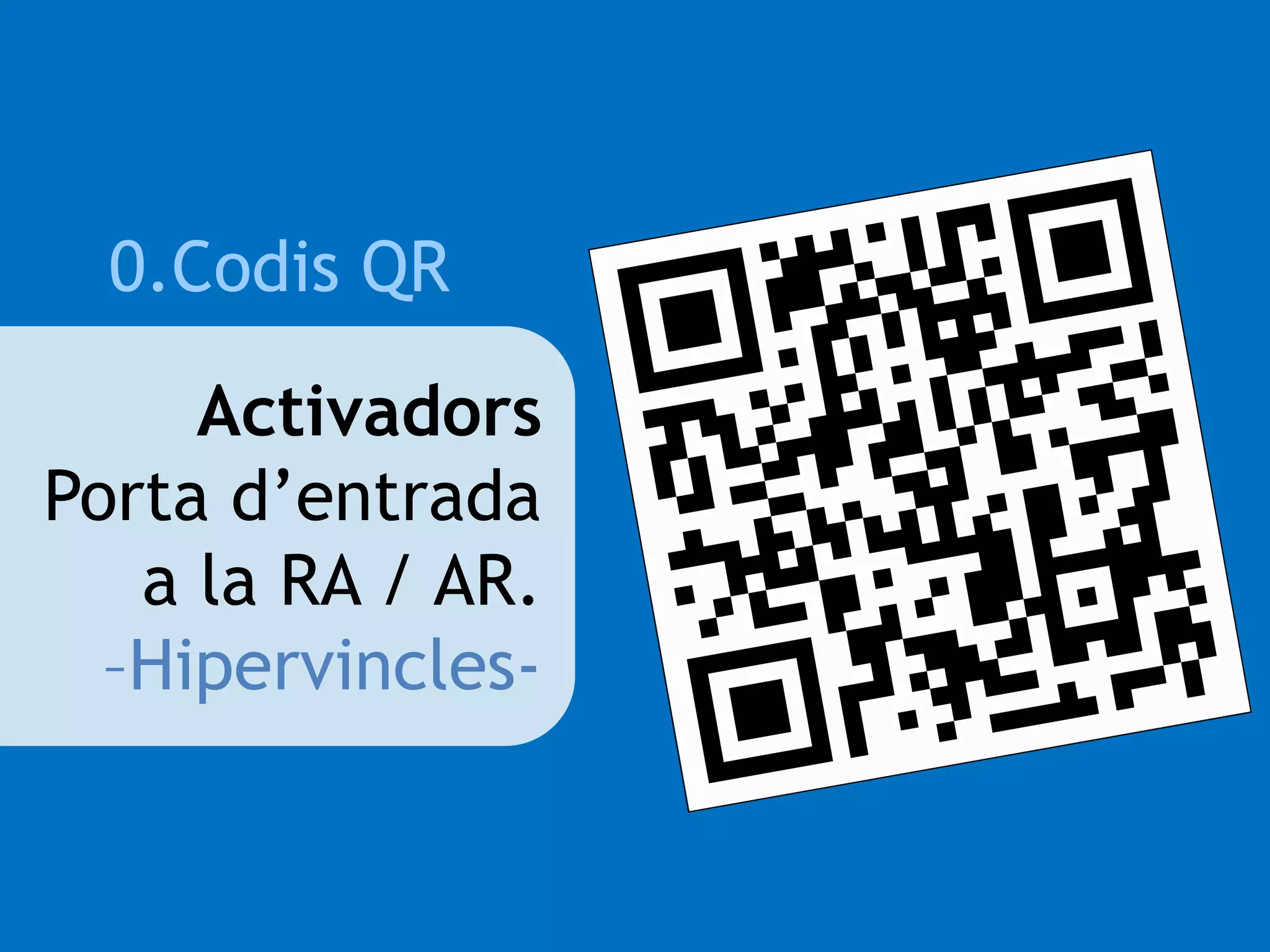 0.Codis QR 
Activadors 
Porta d’entrada 
a la RA / AR. 
–Hipervincles- 
 