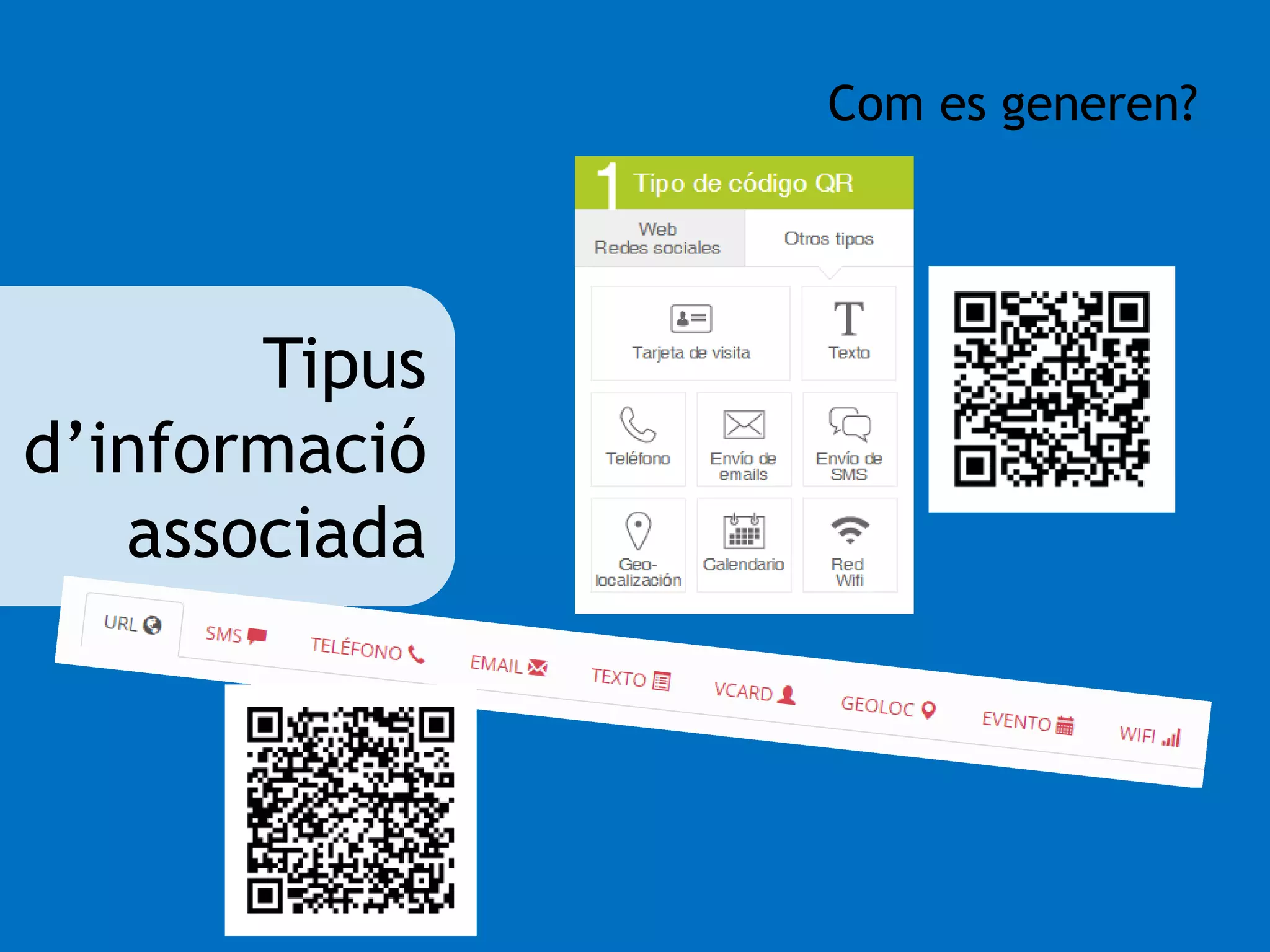 Tipus 
d’informació 
associada 
Com es generen? 
 