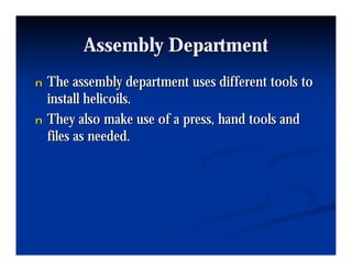 George Braswell Assembly Department | PPT