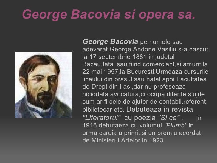 G bacovia decor