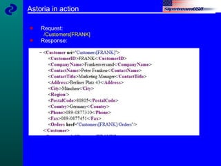 Astoria in action Request: /Customers[FRANK] Response: 