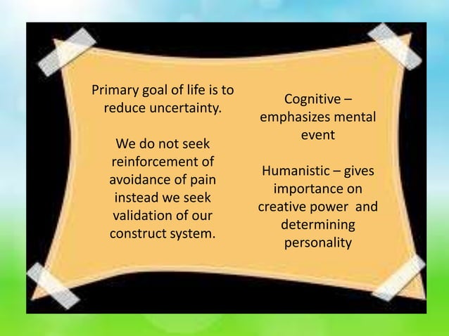 George Kelly's Personal Construct Theory | PPTX