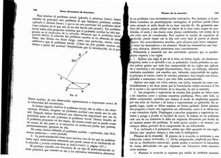 obedeciese
naturaleza
maestros
matemá-
142
Breve diccionario de heurística
Para resolver el problema inicial (párrafo 3,
primeras líneas) hemos
resuelto en principio otro problema al
que llamamos problema auxiliar
(párrafo 3,
últimas líneas) y que es un caso particular del problema inicial
(caso extremo en el que uno de los dos barcos está
parado). Ese problema
inicial había sido propuesto mientras que el problema auxiliar ha sido ima-
ginado en. e transcurso de a soVución.
Mientras
que e problema inicial
parecía difícil,
la solución del problema auxiliar se ha obtenido de inm
diato; este último era desde luego, como caso
particular, mucho men
ambicioso que el problema inicial.
¿Cómo ha sido posible resolver est
último a partir del auxiliar? Simplemente por la introducción, en el pro
6
Q
/
P A
Fig. 16
blema auxiliar,
de una observación suplementaria e importante acerca de
la relatividad del movimiento.
Si hemos logrado resolver el problema inicial, ello se debe a dos obser-
vaciones.
Primera, imaginar un problema auxiliar cuya ayuda nos ha sido
útil.
Después hemos descubierto una observación importante que nos ha
permitido pasar de este problema al problema inicial.
Hemos resuelto así
el problema propuesto en dos etapas, del mismo modo
que se puede cruzar
un arroyo de dos pasos si se encuentra en medio una piedra que permita,
provisionalmente, apoyarse en ella.
En suma,
hemos utilizado el problema auxiliar -
particular, más fácil,
menos ambicioso- como peldaño.
6
. La particularización tiene otros muchos usos de los que no podemos
tratar aquí;
mencionemos solamente que puede usarse en la verificación de
la solución (¿puede comprobar el resultado?, 2; página 167.
)
El profesor necesita con frecuencia de un tipo de particularización un
tanto primitiva que consiste en dar a los elementos matemáticos abstractos
Planteo de la ecuación 143
de un problema una interpretación concreta. Por ejemplo, si el pro-
blema considera un paralelepípedo rectangular, el profesor puede tomar
como ejemplo el salón donde da su clase (sección 8). En geometría ana-
lítica del espacio, puede utilizar un rincón de la clase como origen de coor-
denadas, el suelo y dos muros como planos coordenados, tres aristas de la
sala como e;es de coordenadas. Para explicar la noción de superficie de
'
oludóa, puede trazar con la tiza una curva bajo la puerta al abrirla
pació. Son procedimientos sencillos, pero eficaces para hacer compren-
er mejor las matemáticas a los alumnos. Siendo las matemáticas una cien-
iá muy abstracta, debería presentarse muy concretamente.
; Pedantería y maestría son dos actividades opuestas que se pueden
.doptar respecto a las reglas.
i 1. Aplicar una regla al pie de la letra, en forma rígida, sin plantearse
reguntas, tanto si es aplicable o no, es pedantería. Ciertos pedantes no son
sino pobres gentes que nada han comprendido de las reglas que aplican
tan a conciencia y sin ningún discernimiento.
Otros, sin embargo, obtienen
resultados excelentes: son aquellos que, habiendo comprendido las reglas,
al principio al menos (antes de volverse pedantes) han elegido una buena,
aplicable a numerosos casos y que sólo falla ocasionalmente.
Aplicar una regla con cierta soltura, con juicio,
notando los casos con-
venientemente y sin dejar jamás que la formulación verbal oscurezca el fin
de la acción o las oportunidades de la situación,
he ahí la maestría.
2.
Las preguntas y sugerencias de nuestra lista pueden ser útiles tanto
a los maestros como a quienes resuelven problemas. Pero, ante todo, se
deben comprender, aprender por tanteos el modo de emplearlas pasando
por una serie de fracasos y de éxitos y experimentar su aplicación. En se-
gundo lugar, jamás se deben emplear en forma pedante. Jarnás plantear
una pregunta o hacer una sugerencia sin reflexionar,
como si se obedeciese
a una costumbre rígida. Dispóngase a escuchar preguntas y sugerencias va-
riadas y ponga a prueba su facultad de juicio. Si trabaja en un problema
cada una de sus tentativas le debe ser inspirada libremente por medio de
un examen atento del problema. Si usted quiere ayudar a un alumno,
sus
consejos deben provenir de la comprensión de sus dificultades.
Y si, inclinado a la pedantería, estima que debe apoyarse en una regla,
observe esta: emplear siempre y ante todo la inteligencia.
Planteo de la ecuación. El planteo de la ecuación es semejante a una
traducción (véase notación, 1). Dicha comparación, empleada por New-
ton en su Arithmetica universdis, puede ayudar a esclarecer la naturaleza
de ciertas dificultades con que tropiezan con frecuencia tanto maestros
como alumnos.
1. Plantear la ecuación es expresar por medio de símbolos materna-
 