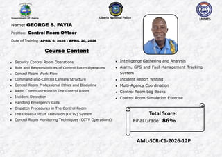 Comprehensive Training for Control Room Officers in Security Operations ...