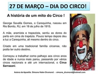 George savalla gomes, o carequinha por simone helen drumond | PDF