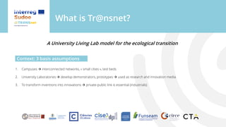 What is Tr@nsnet?
A University Living Lab model for the ecological transition
The solution: Living Labs
Living labs = open...