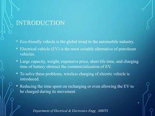 Wireless charging of Electric Vehicles (IEEE Paper 2017) | PPTX