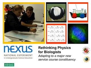 +




    Rethinking Physics
    for Biologists
    Adapting to a major new
    service course constituency
 