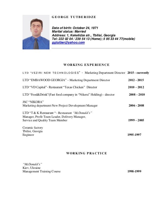george tutberidze cv marital status in resume