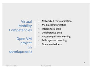 Virtual
Mobility
Competencies
Open VM
project
(in
development)
• Networked communication
• Media communication
• Intercult...