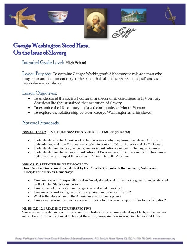 an introduction to the issue of slavery by george washington Along with his insightful introduction, slavery at the home of george washington - blog - information for publishers - report an issue - help - sitemap. an introduction to the issue of slavery by george washington Along with his insightful introduction, slavery at the home of george washington - blog - information for publishers - report an issue - help - sitemap.