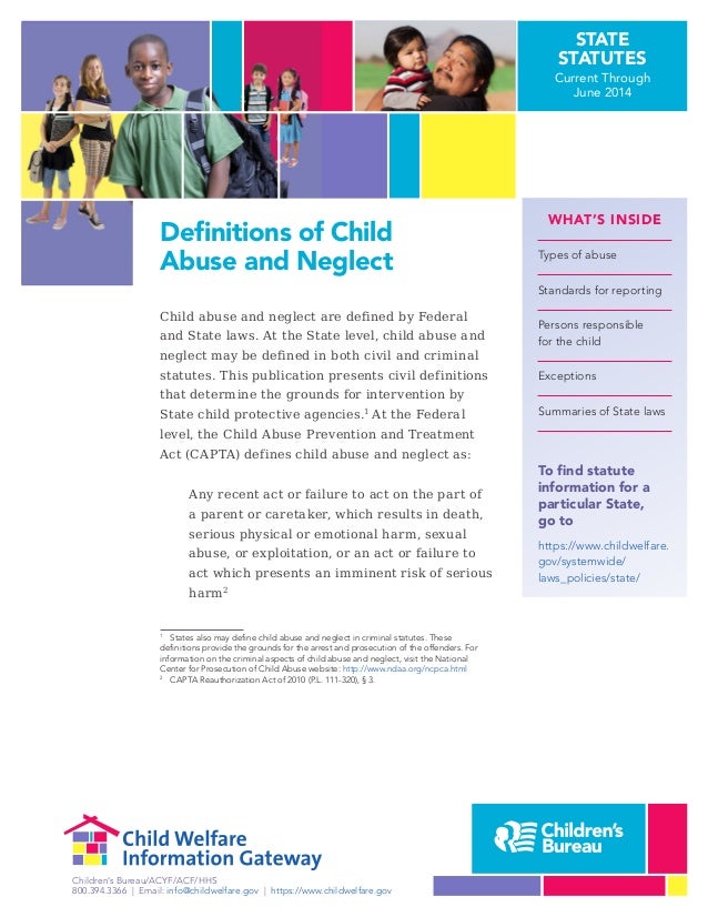 definitions of child abuse & neglect