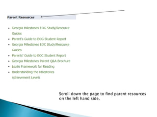 Georgia Milestones Parent Presentation Middle Grades | PPTX