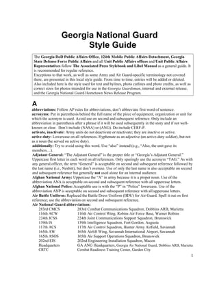 Georgia National Guard Style Guide 